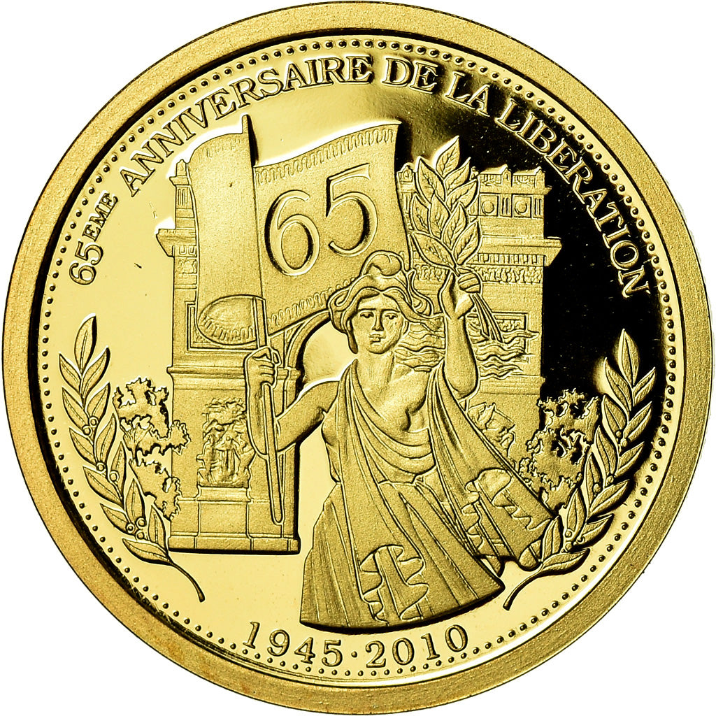 France, Médaille, 65ème Anniversaire de la Libération, 2010, FDC, Or