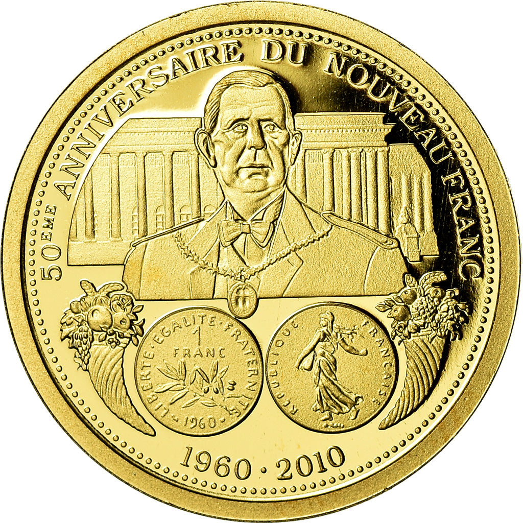 Frankrijk, Medaille, Charles de Gaulle, 50eme anniversaire du Nouveau Franc