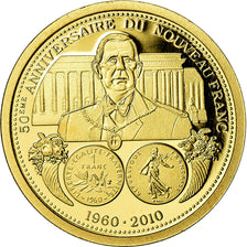 Frankrijk, Medaille, Charles de Gaulle, 50eme anniversaire du Nouveau Franc
