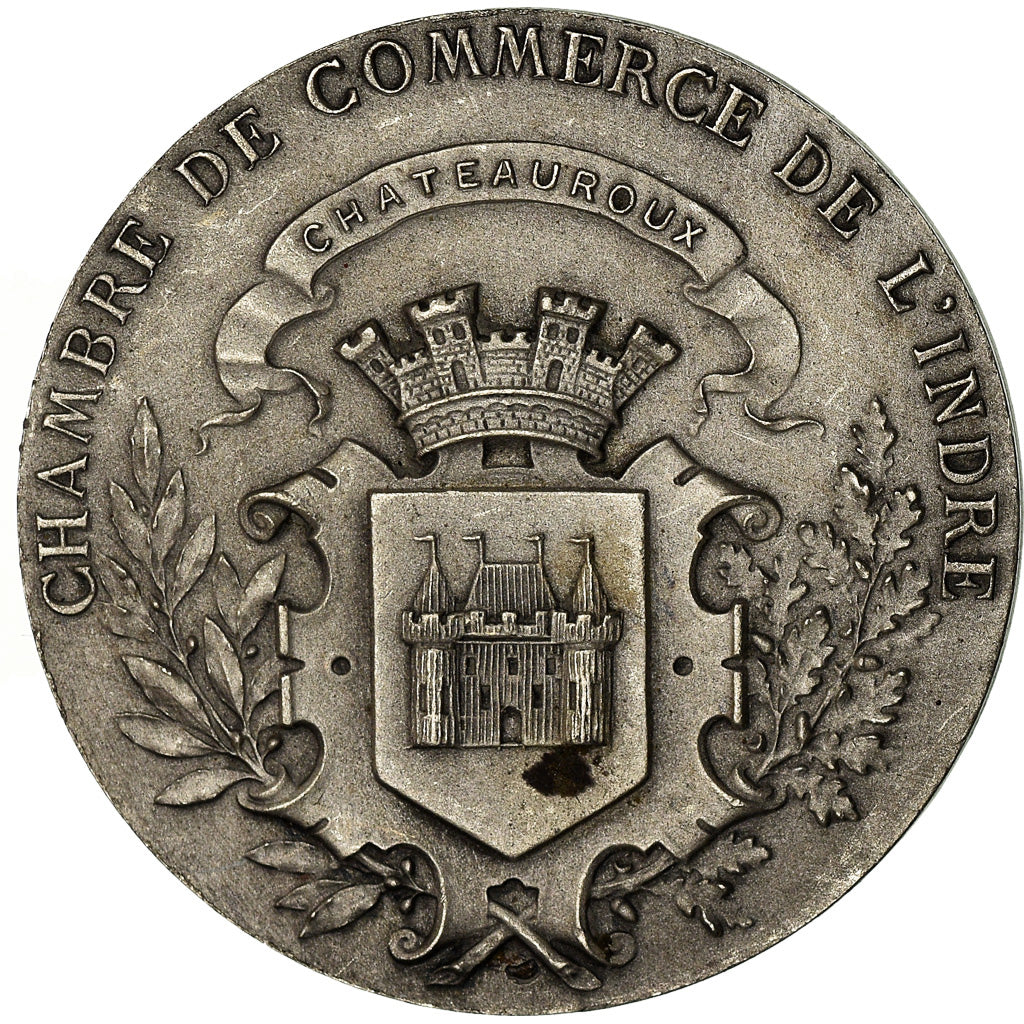 France, Medal, Chambre de Commerce de l'Indre, Châteauroux, Roty, AU(55-58)