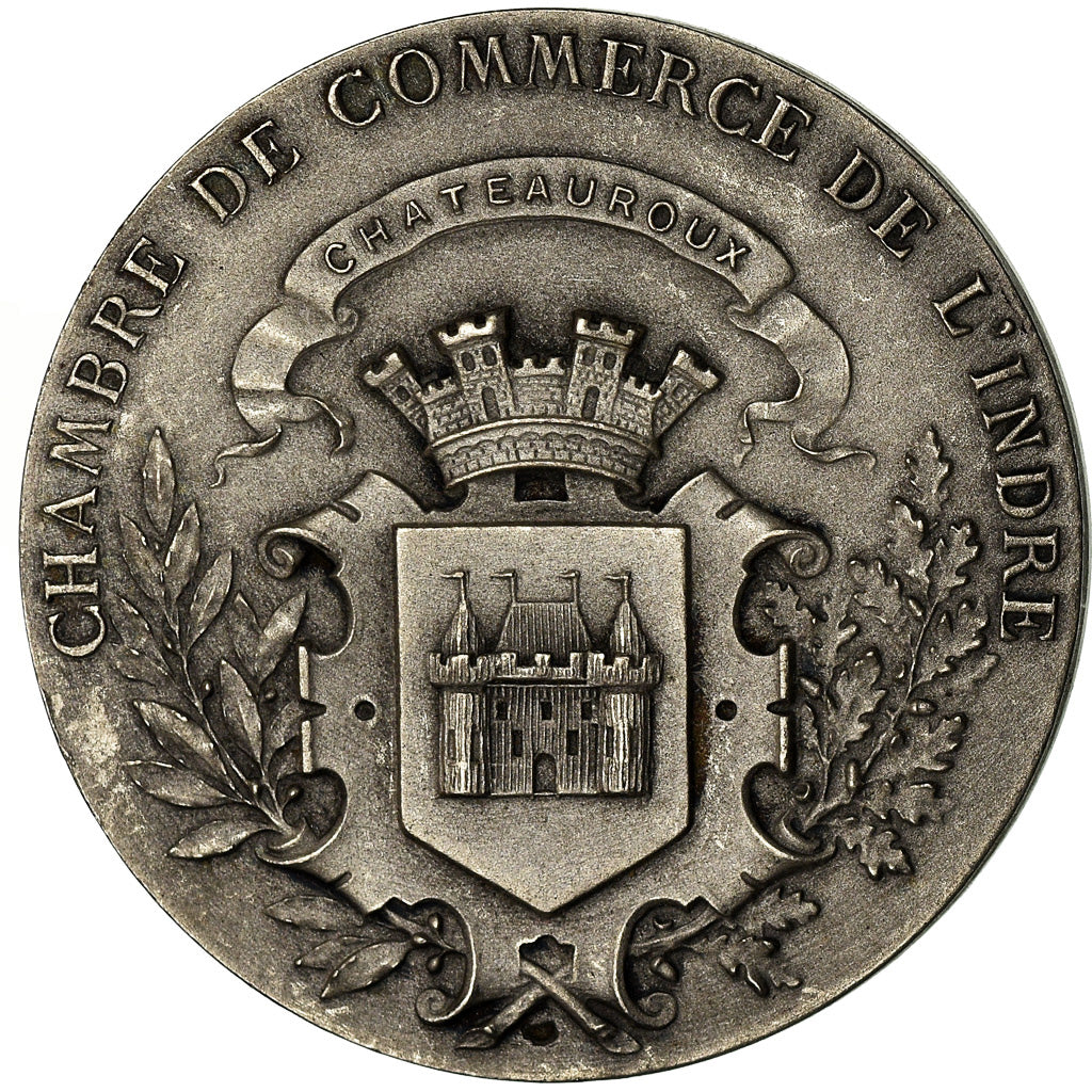 France, Medal, Chambre de Commerce de l'Indre, Châteauroux, Roty, AU(50-53)