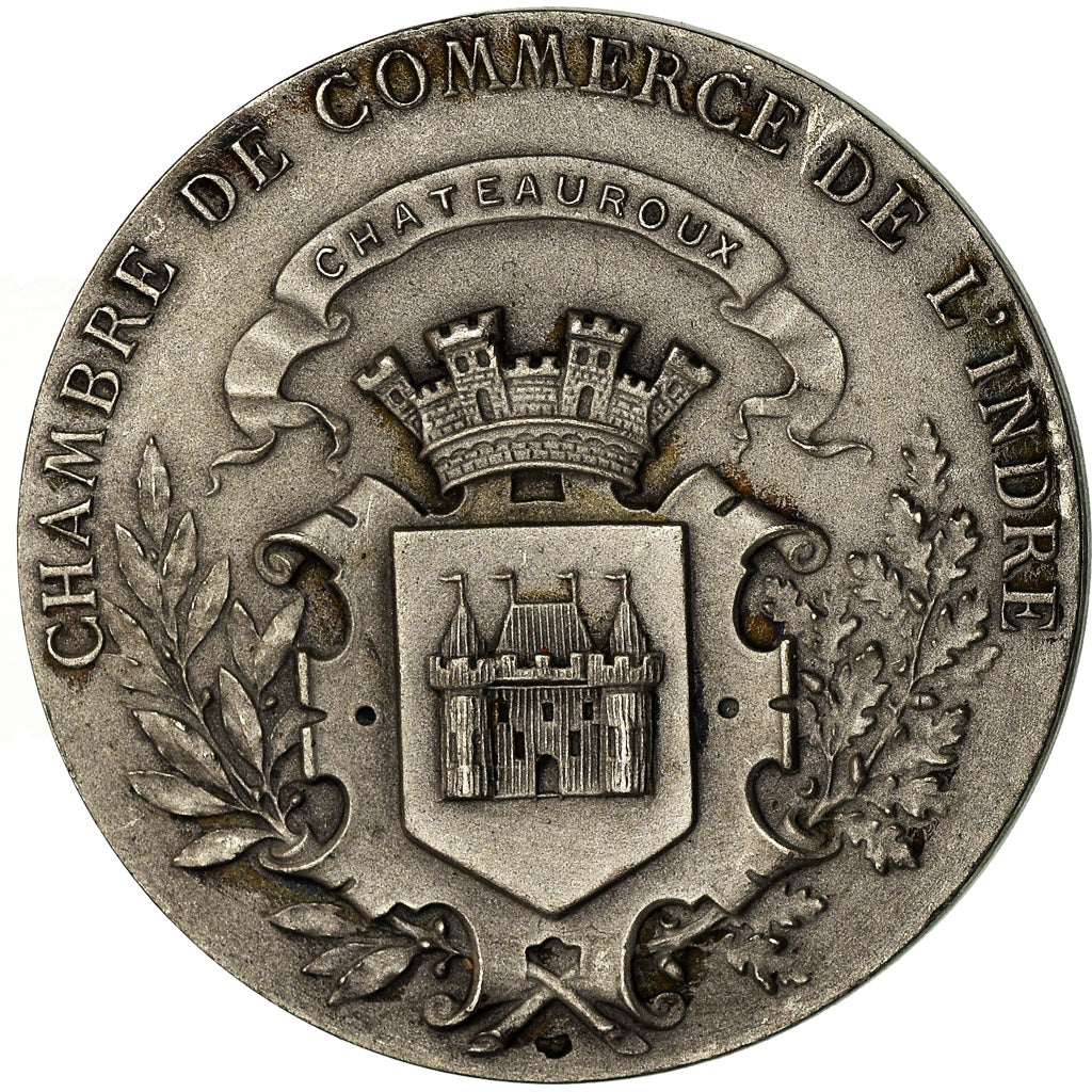 France, Medal, Chambre de Commerce de l'Indre, Châteauroux, Roty, AU(50-53)