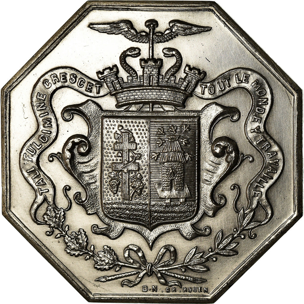 France, Token, Chambre de Commerce d'Elbeuf, 1862, MS(65-70), Silver