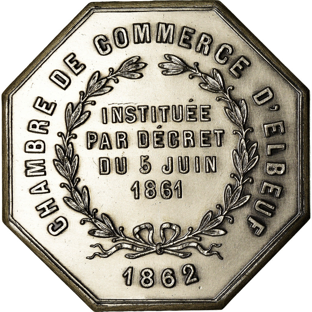 France, Token, Chambre de Commerce d'Elbeuf, 1862, MS(65-70), Silver