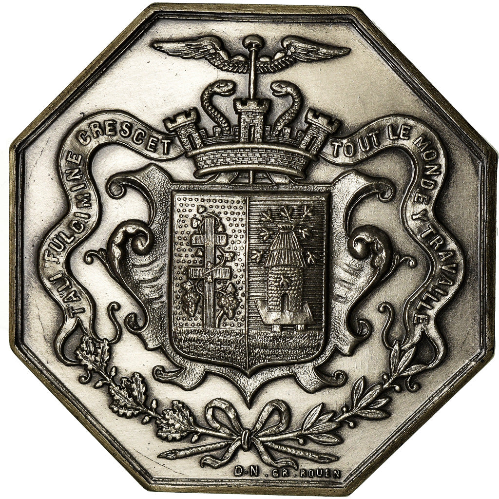France, Token, Chambre de Commerce d'Elbeuf, 1862, MS(65-70), Silver