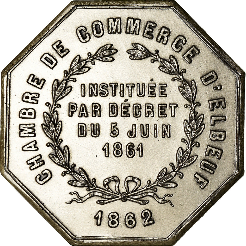 France, Token, Chambre de Commerce d'Elbeuf, 1862, MS(65-70), Silver