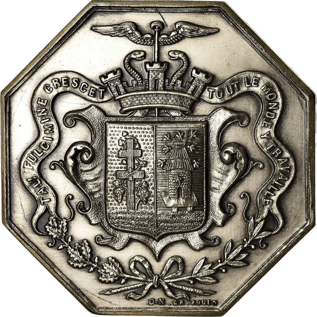 France, Token, Chambre de Commerce d'Elbeuf, 1862, MS(64), Silver