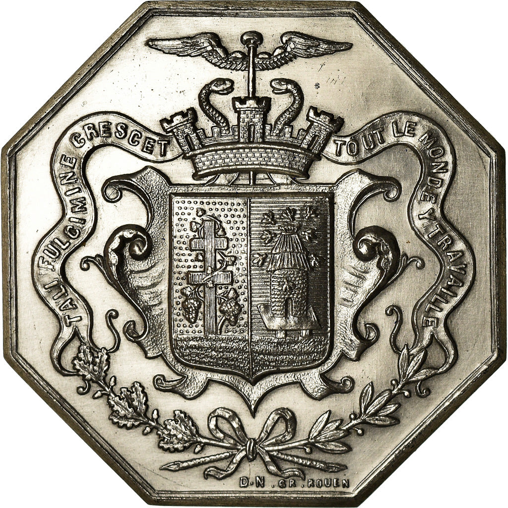 France, Token, Chambre de Commerce d'Elbeuf, 1862, MS(63), Silver