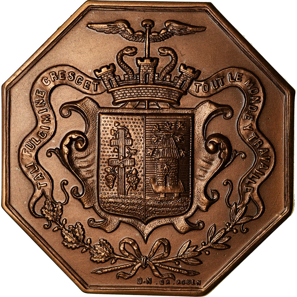 France, Token, Chambre de Commerce d'Elbeuf, 1862, MS(64), Bronze