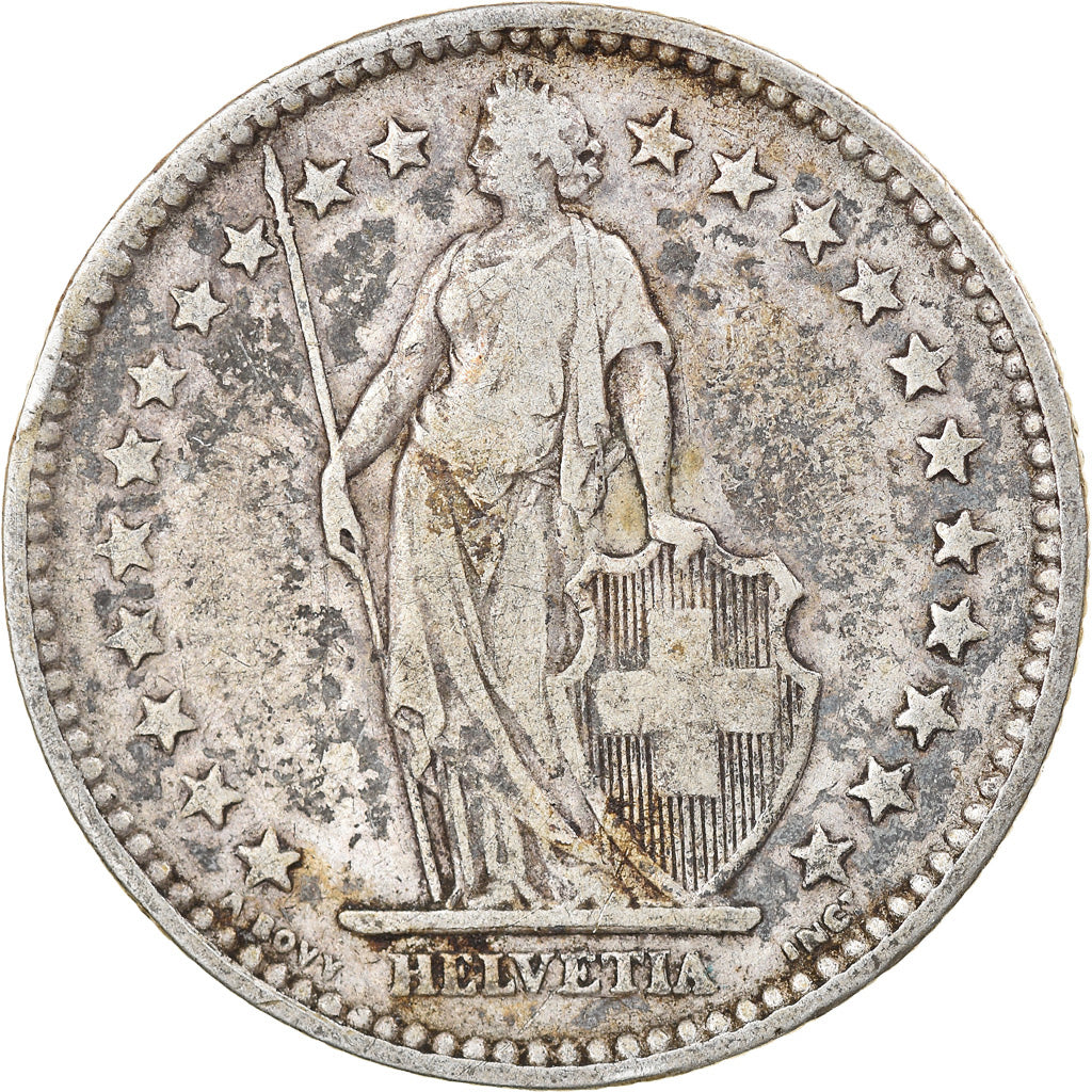 Coin, Switzerland, 2 Francs, 1886, Bern, VF(30-35), Silver, KM:21