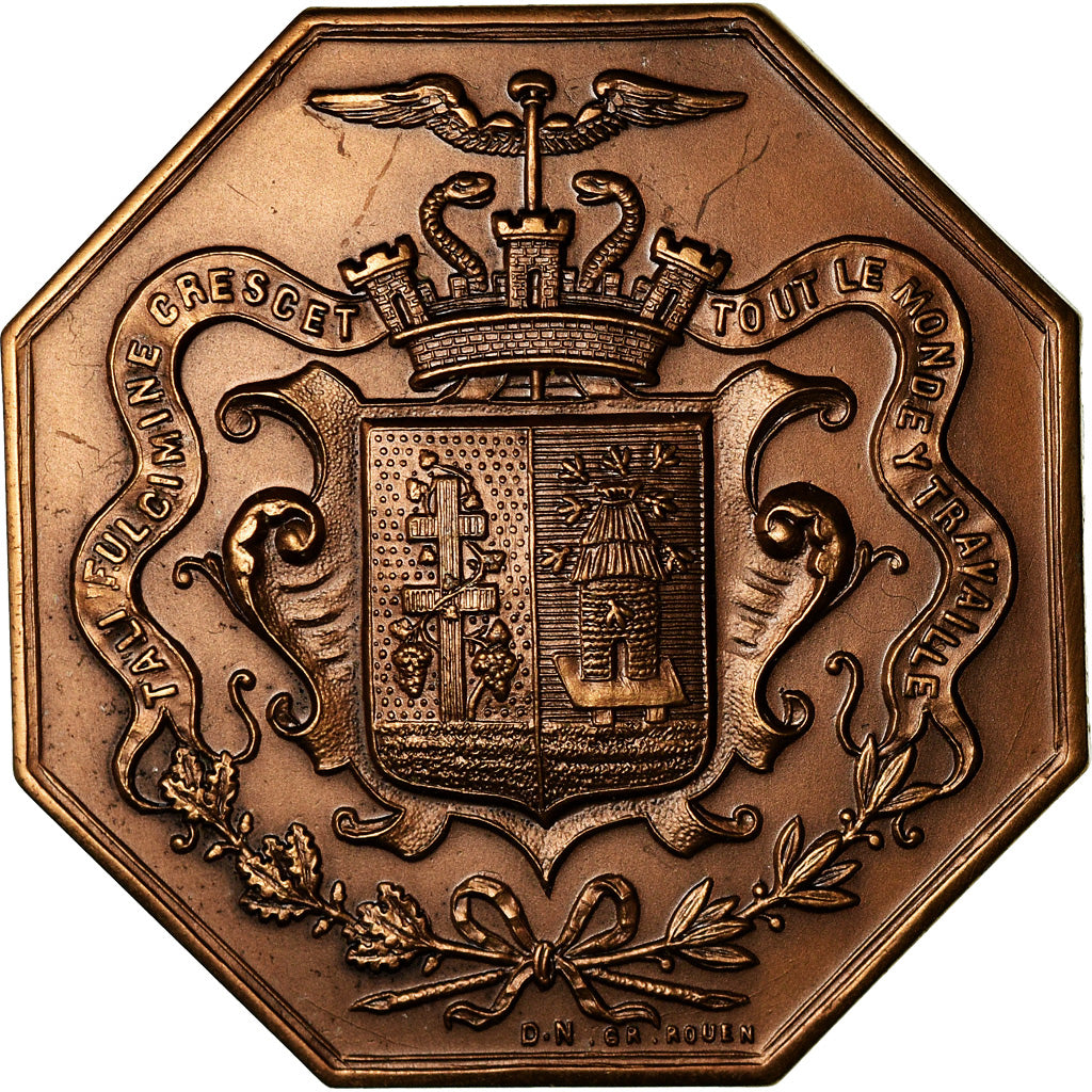France, Token, Chambre de Commerce d'Elbeuf, 1862, MS(63), Bronze