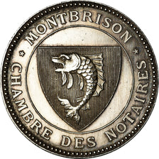 France, Token, Notaires de l'Arrondissement de Montbrison, 1876, MS(63), Silver