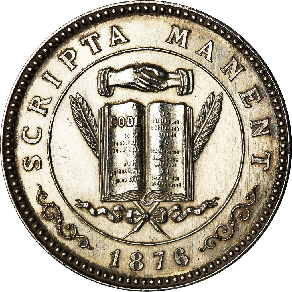 France, Jeton, Notaires de l'Arrondissement de Montbrison, 1876, SUP+, Argent