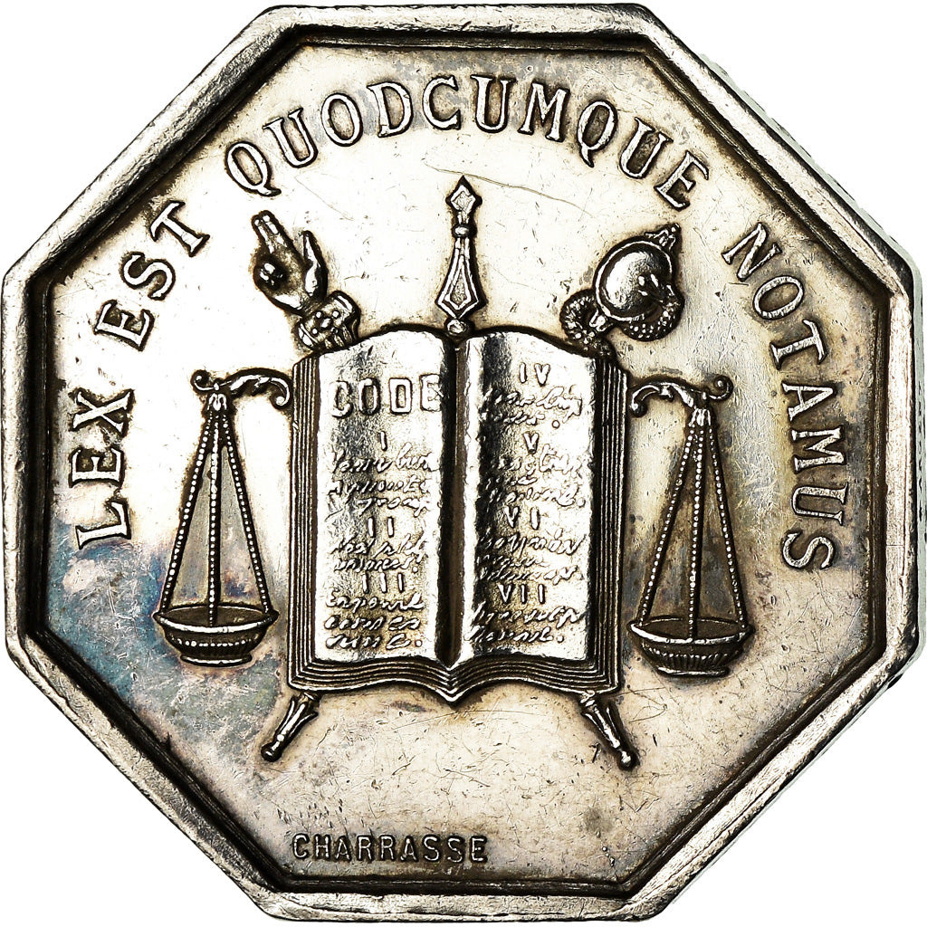 France, Jeton, Notaires de l'Arrondissement de Lyon, Charrasse, SUP, Argent