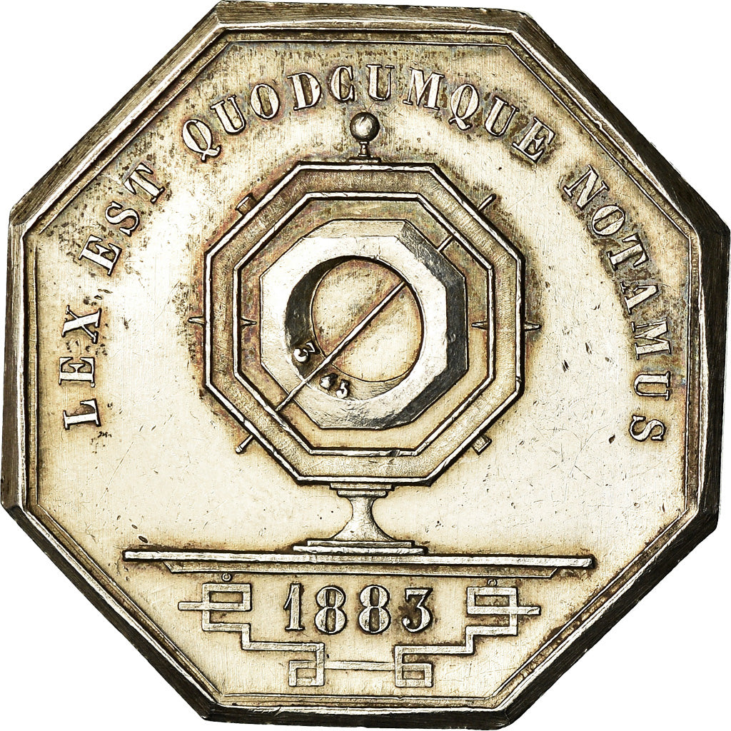 France, Token, Notaires de l'Arrondissement de Lyon, 1883, Schaller, MS(60-62)