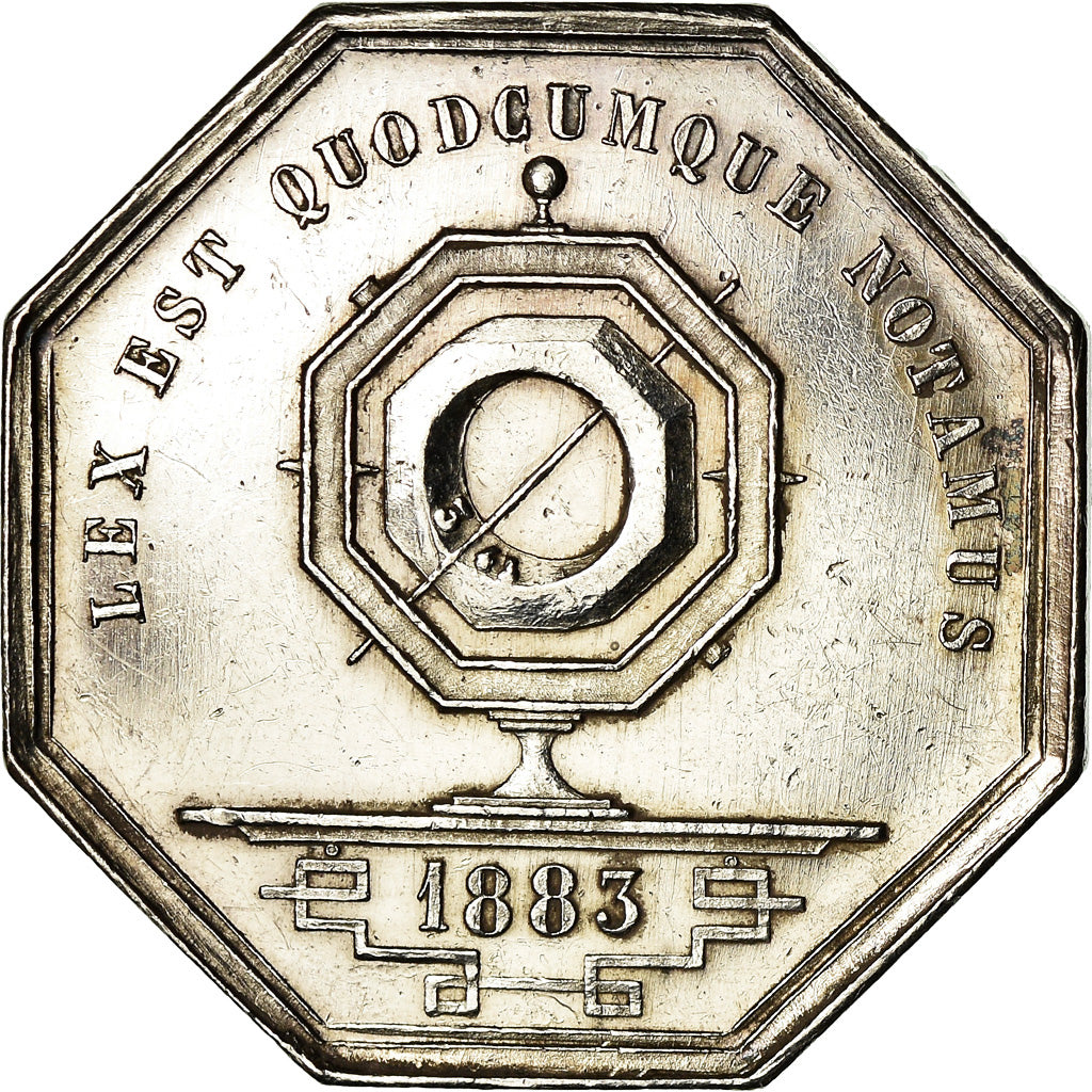 France, Token, Notaires de l'Arrondissement de Lyon, 1883, Schaller, MS(60-62)