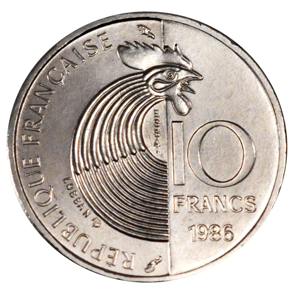 FRANCE, 10 Francs, 1986, KM #E134, MS(65-70), Nickel, Gadoury #825, 6.49