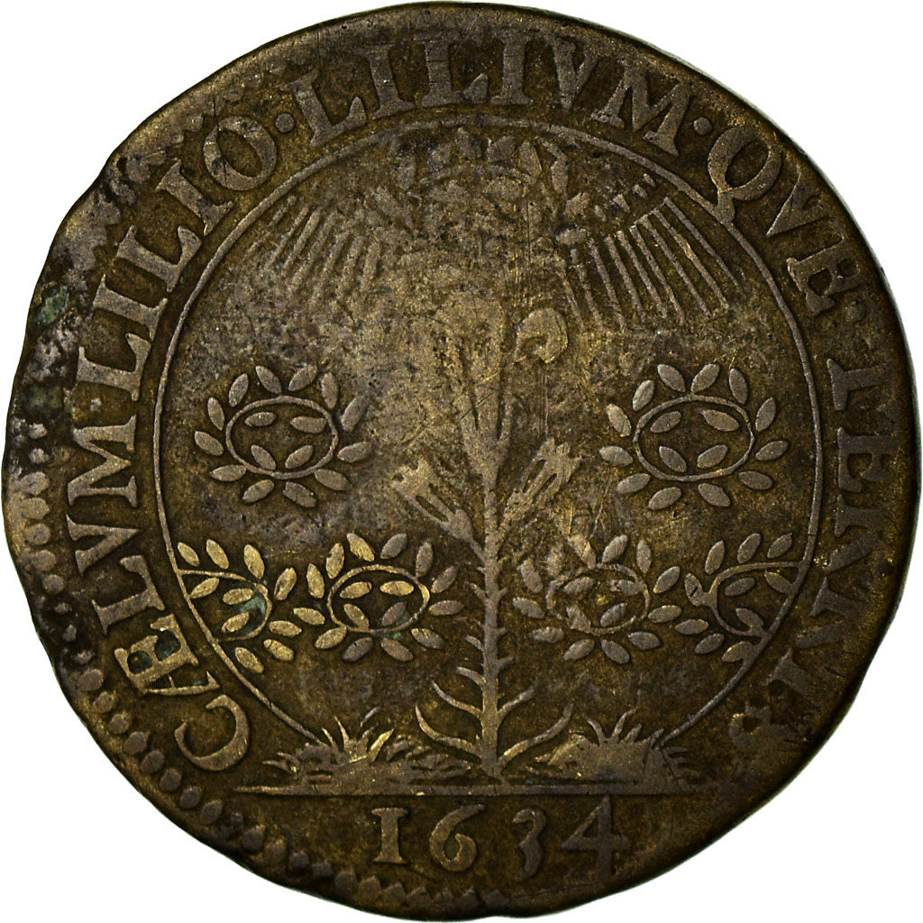 France, Token, Louis XIII, History, 1634, VF(20-25), Copper