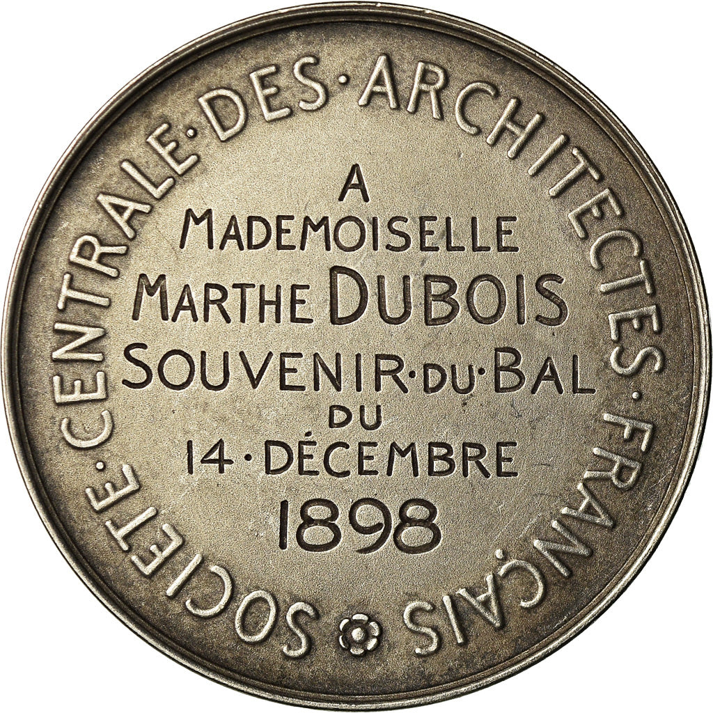 Frankrijk, Medaille, Souvenir du Bal des Architectes, 1898, Oudiné, PR, Zilver