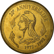 France, Jeton, Ecu, Numismatique et Change, 20ème Anniversaire, 1992, SPL