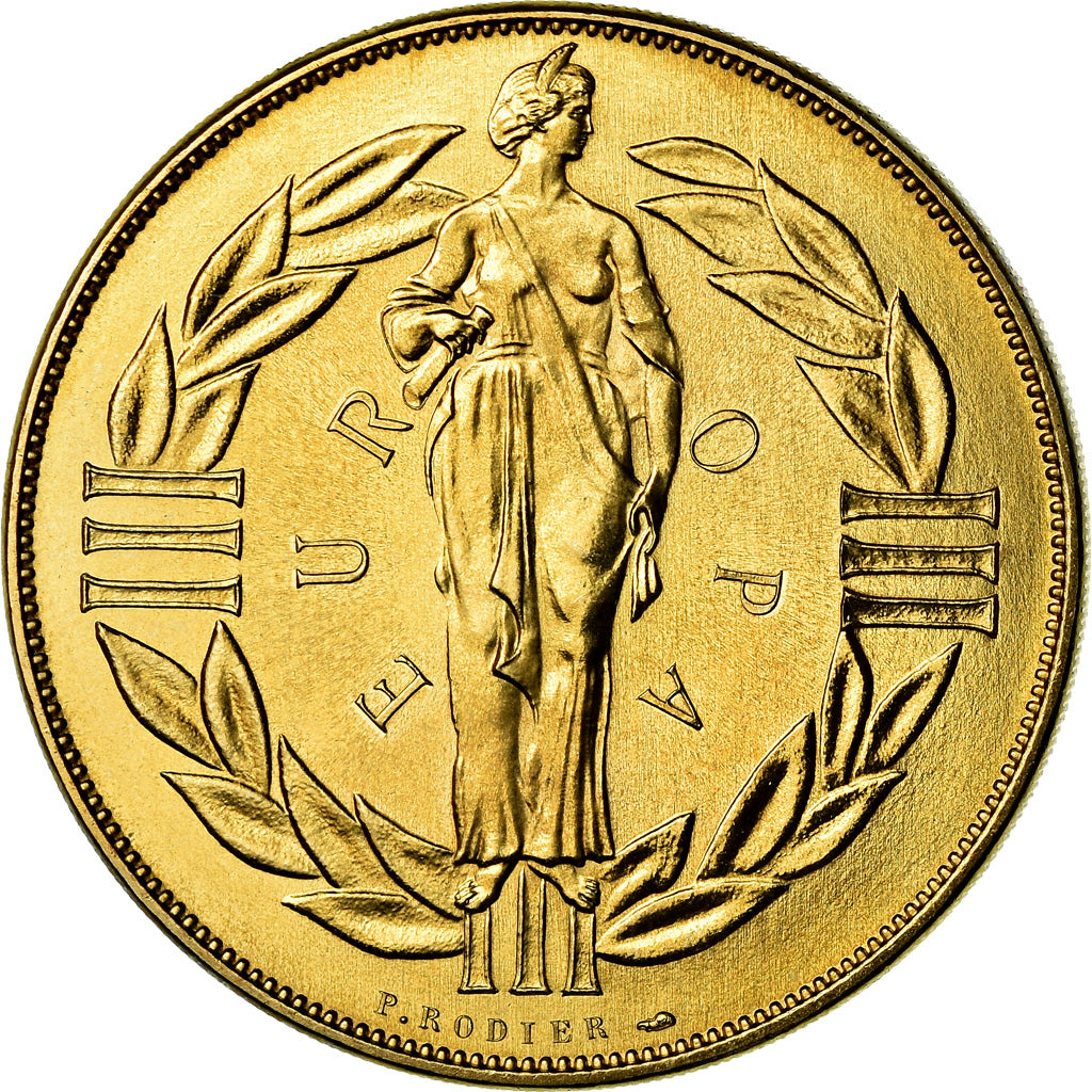 France, Medal, Ecu Europa, 1979, Rodier, MS(65-70), Gilt Bronze