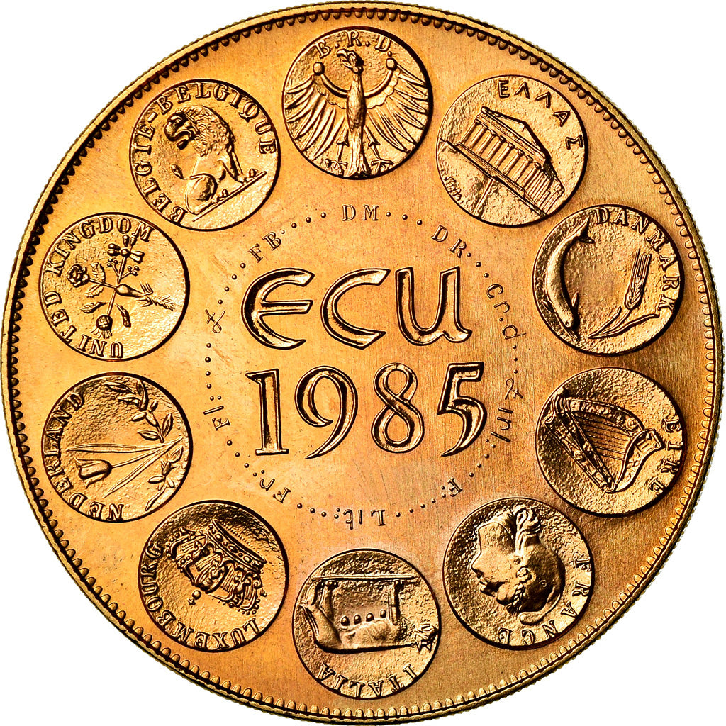 France, Médaille, Ecu Europa, Marianne, 1985, Rodier, FDC, Gilt Bronze