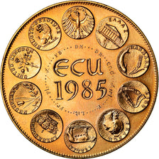 France, Médaille, Ecu Europa, Marianne, 1985, Rodier, FDC, Gilt Bronze