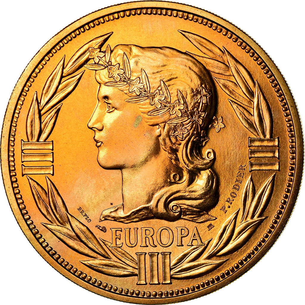 France, Médaille, Ecu Europa, Marianne, 1985, Rodier, FDC, Gilt Bronze