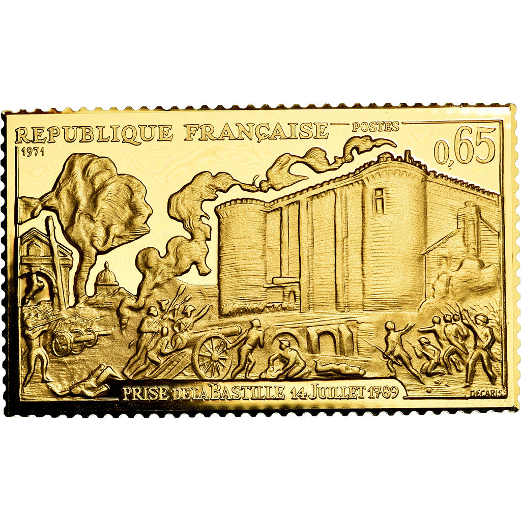 France, Médaille, Timbre, Révolution, Prise de la Bastille, FDC, Vermeil