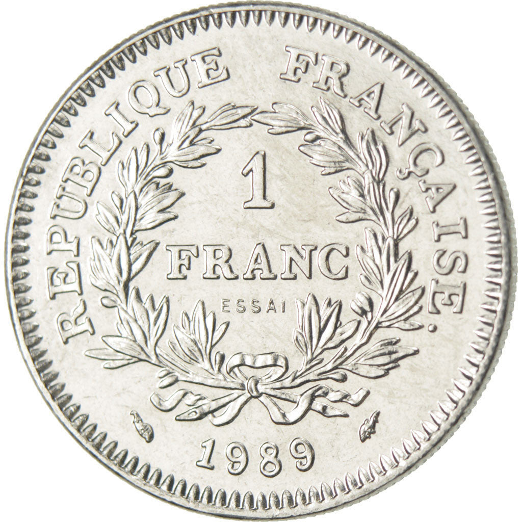 FRANCE, Franc, 1989, KM #E142, MS(65-70), Nickel, Gadoury #477, 5.96