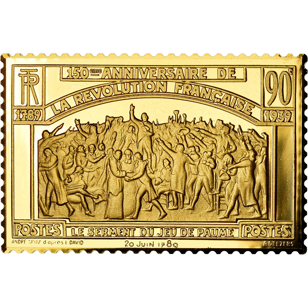 France, Médaille, Timbre, Bicentenaire, Révolution, Serment du Jeu de Paume