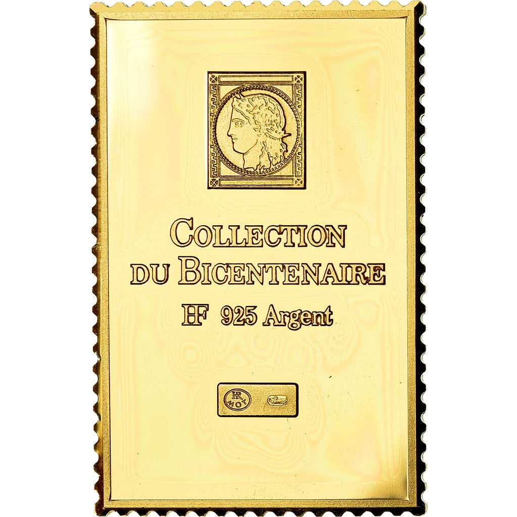 Frankrijk, Medaille, Timbre, Bicentenaire, Aides aux Réfugiés, FDC, Vermeil