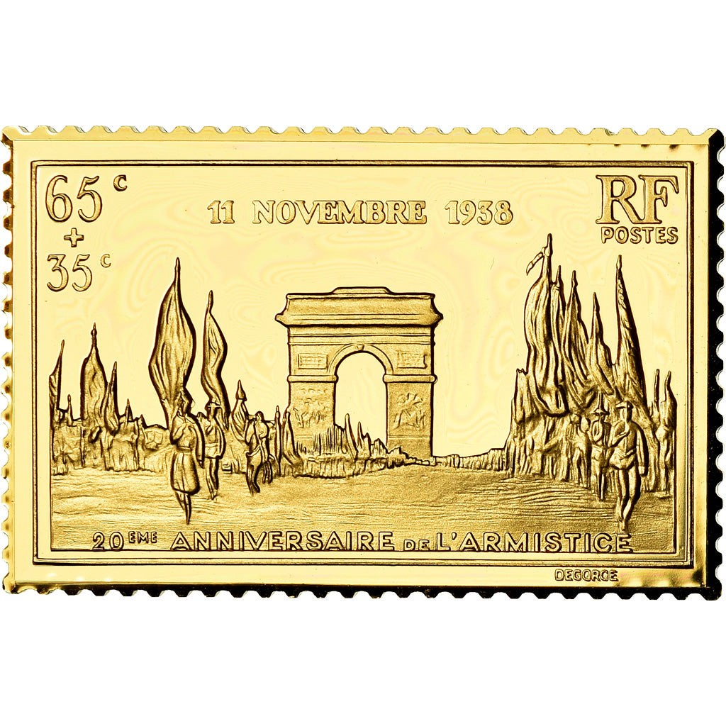 Frankrijk, Medaille, Timbre, Bicentenaire, 20ème Anniversaire de l'Armistice