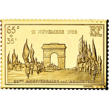 Frankreich, Medaille, Timbre, Bicentenaire, 20ème Anniversaire de l'Armistice