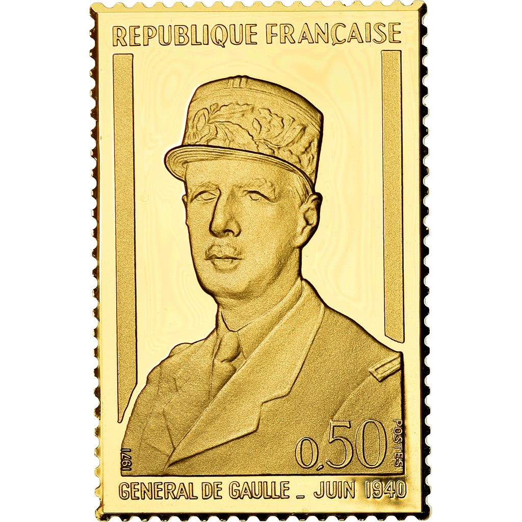 France, Medal, Timbre, Général de Gaulle, History, MS(65-70), Vermeil