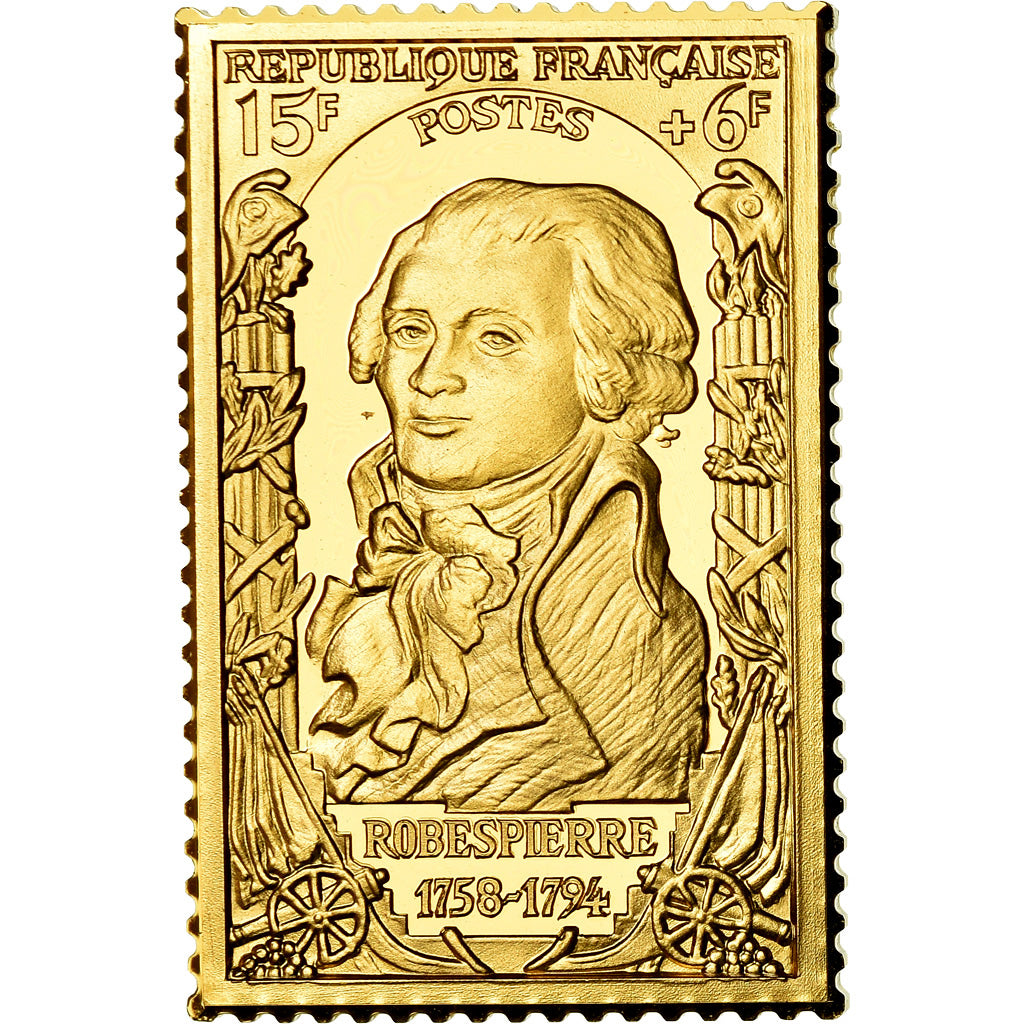 France, Medal, Timbre, Bicentenaire, Robespierre, MS(65-70), Vermeil