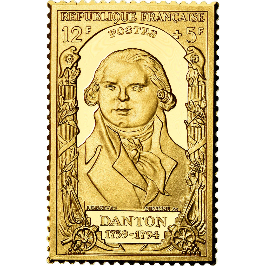 Frankrijk, Medaille, Timbre, Bicentenaire, Danton, History, FDC, Vermeil