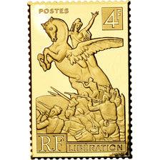 France, Medal, Timbre, Bicentenaire, Libération, 4 Francs, MS(65-70), Vermeil