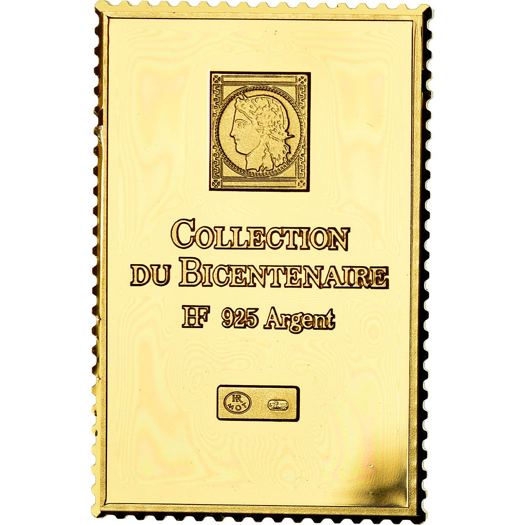 France, Medal, Timbre, Bicentenaire, Libération, 4 Francs, MS(65-70), Vermeil