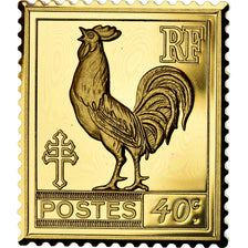 Frankrijk, Medaille, Timbre, Bicentenaire, Postes, 40 Centimes, FDC, Vermeil