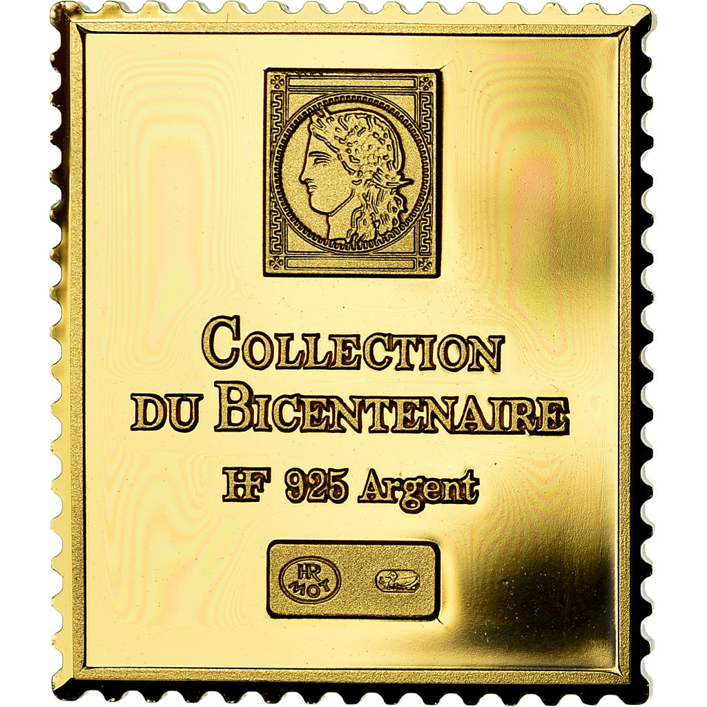 Frankrijk, Medaille, Timbre, Bicentenaire, Postes, 40 Centimes, FDC, Vermeil