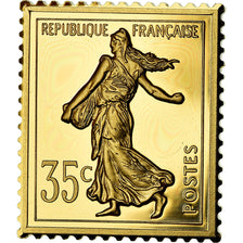 France, Medal, Timbre, Bicentenaire, 35 Centimes, MS(65-70), Vermeil