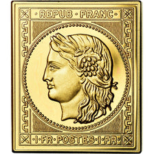 France, Médaille, Timbre, Postes, 1 Franc, FDC, Vermeil