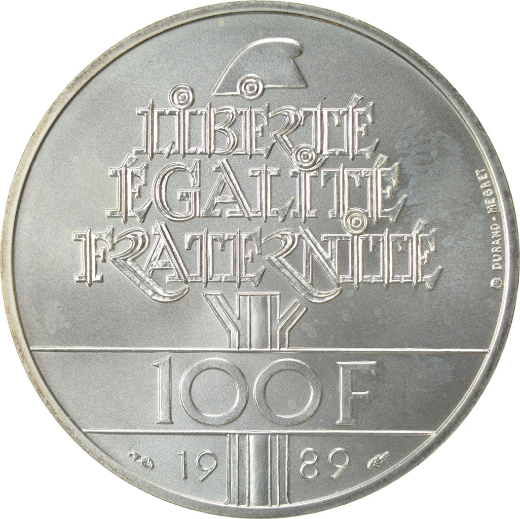 FRANCE, 100 Francs, 1989, KM #E145, MS(65-70), Silver, Gadoury #904, 15.04