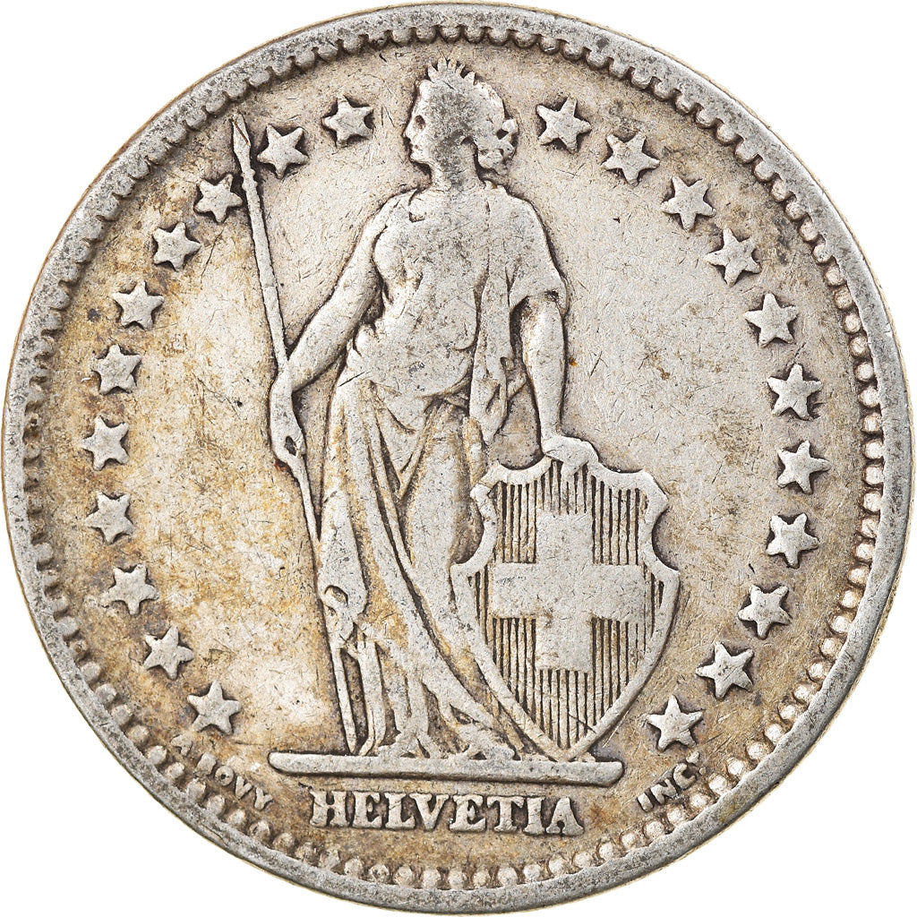 Coin, Switzerland, 2 Francs, 1910, Bern, VF(30-35), Silver, KM:21