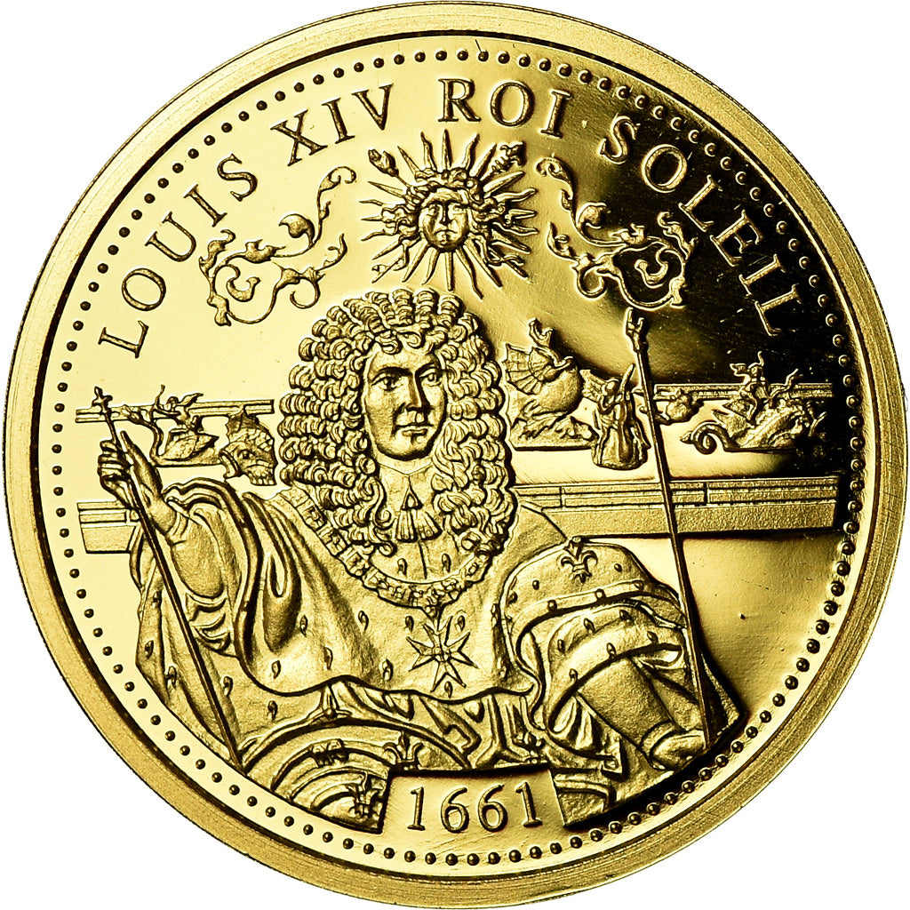 France, Médaille, Louis XIV, Roi Soleil, History, FDC, Or