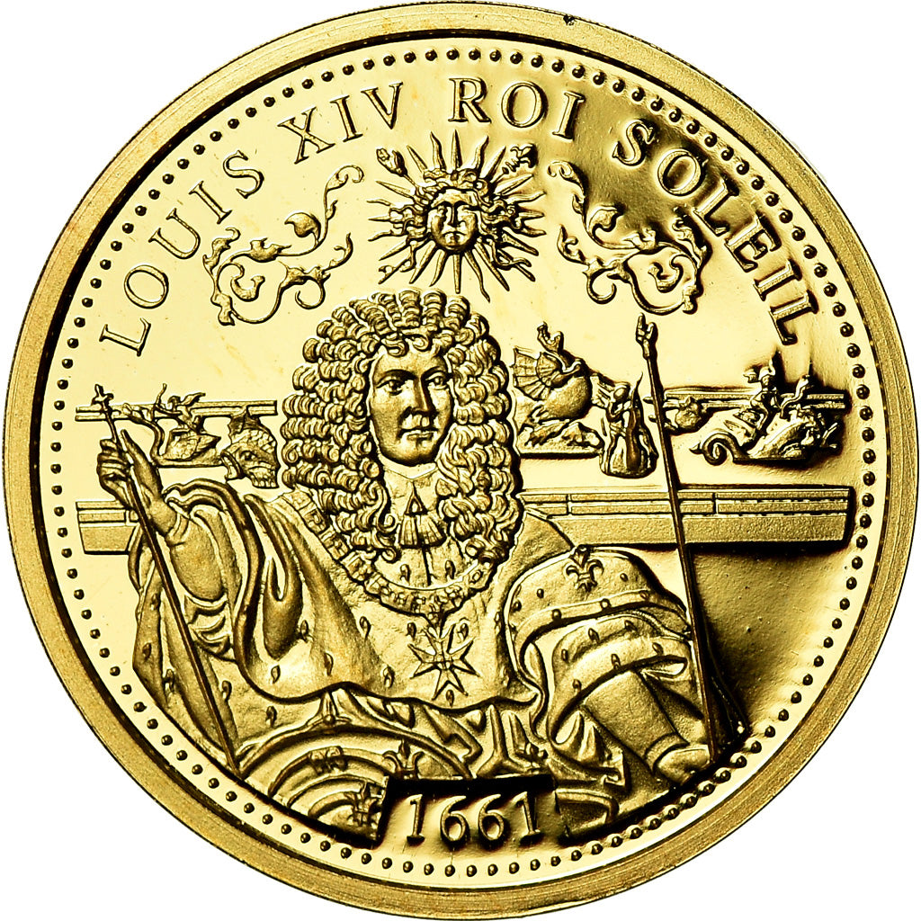 France, Medal, Louis XIV, Roi Soleil, History, MS(65-70), Gold