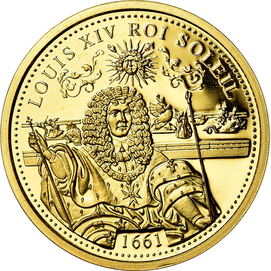 France, Médaille, Louis XIV, Roi Soleil, History, FDC, Or
