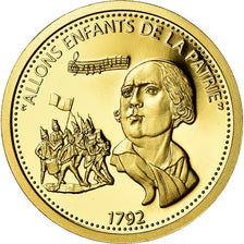 Francia, medaglia, Révolution Française, La Marseillaise, History, FDC, Oro