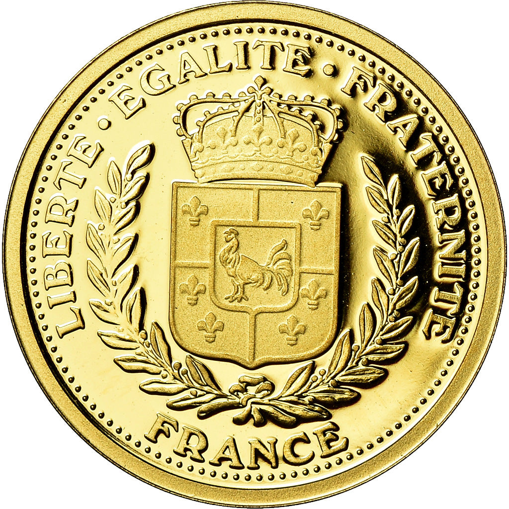 France, Médaille, Emission du Dernier Franc, 2001, FDC, Or